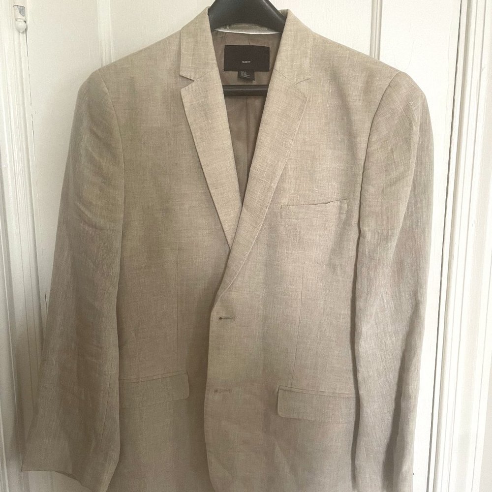 COPY - H&M Men's Casual Linen Blazer, Beige, 38R